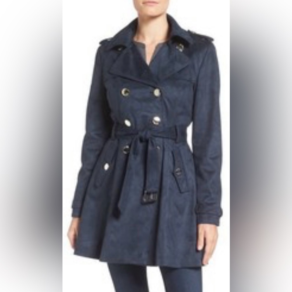 NWT Jessica Simpson Faux Suede Belted Jacket/ Trench Coat size XL